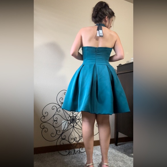 NWT Halston Heritage Teal Cocktail Dress - Picture 8 of 11